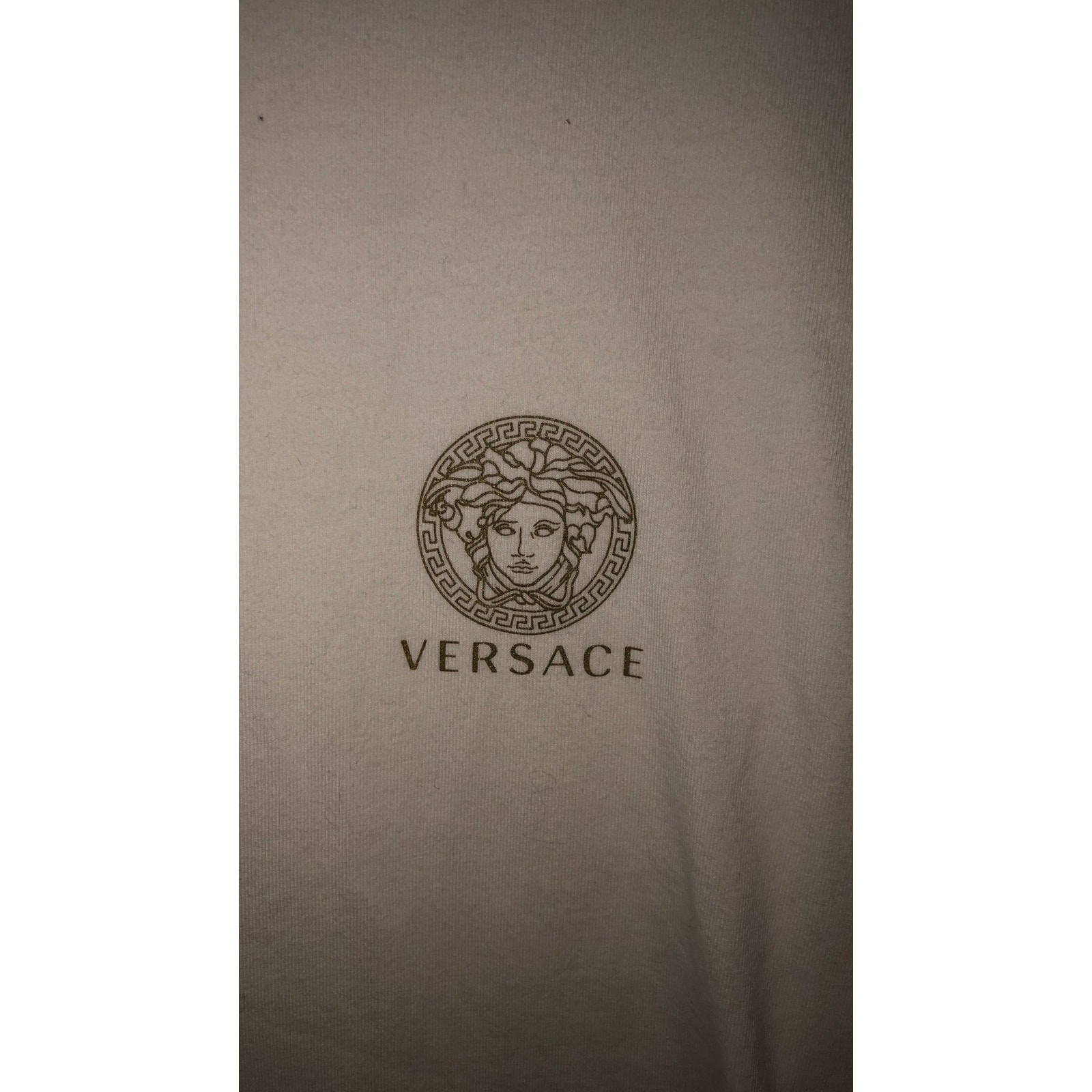 Versace White Tee With Black Medusa Logo